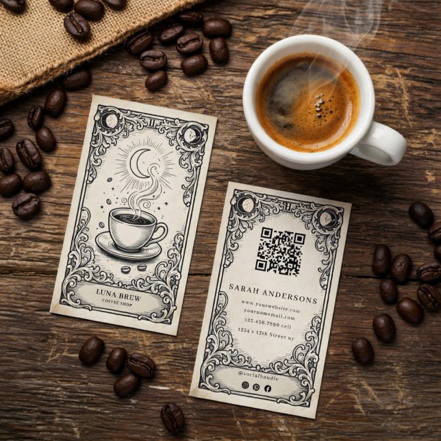 Carte De Visite Céleste Café | Céleste Vintage (Créateur téléchargé)