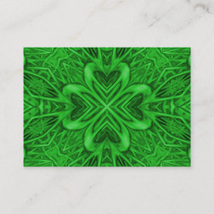 Carte De Visite Céleste Clover Vintage Vert fractal Kaleidoscope
