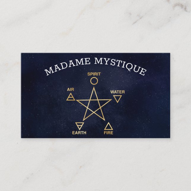 Carte de visite Celestial 5 Elements Pentagramme P (Devant)