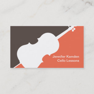 Carte De Visite Cello Player Cellist Teacher Music Studio Musicien