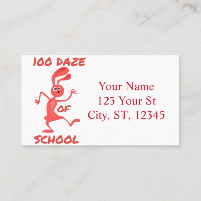 Carte De Visite Cent Daze De L'École Thunder_Cove (Dos)