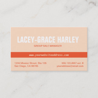 Carte De Visite Centre attention orange rayé rose professionnel