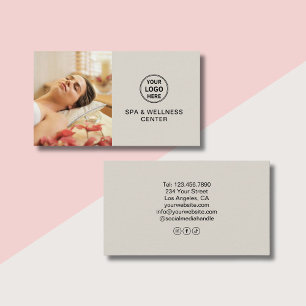 Carte De Visite Centre de bien-être de spa à logo personnalisé pro