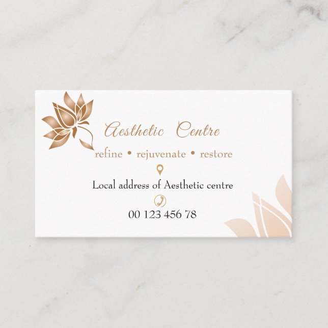 Carte de visite centre de cosmétique, beauté et ma (Devant)
