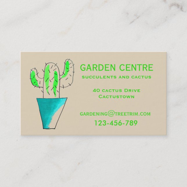 Carte De Visite Centre de jardin succulents et plantes de cactus (Devant)