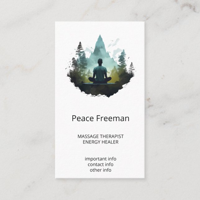 Carte De Visite Centre Intérieur | Méditation en Forêt (Devant)