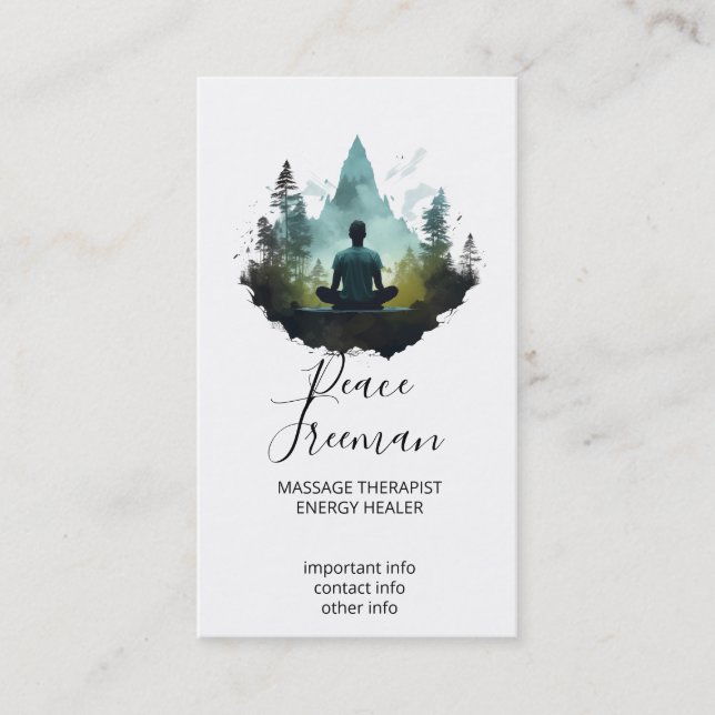 Carte De Visite Centre Intérieur | Méditation en Forêt (Devant)