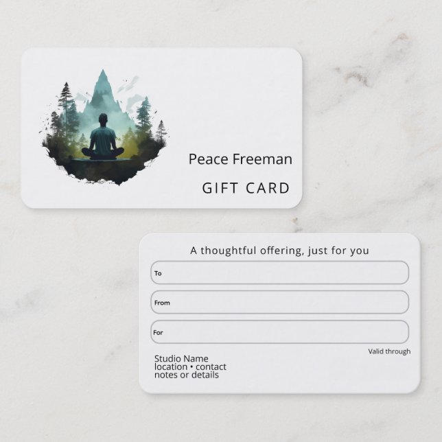 Carte De Visite Centre Intérieur | Méditation en Forêt (Devant / Derrière)