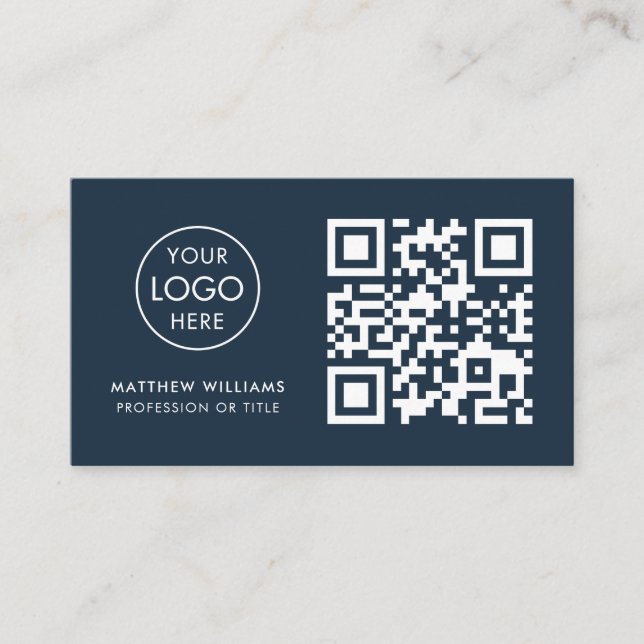 Carte De Visite CEO Professional QR Code Logo Moderne (Devant)