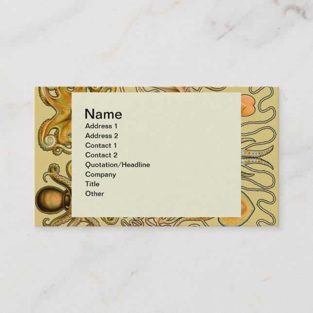 Carte De Visite Cephalopod poulpe calmar Nature marine (Devant)