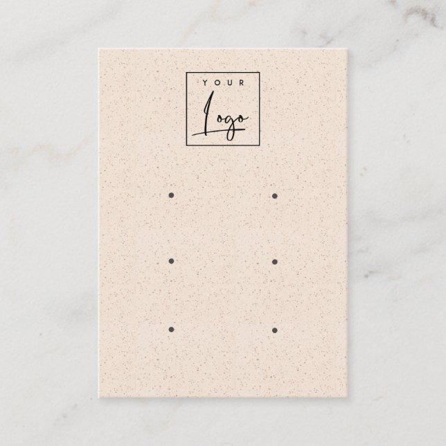 Carte De Visite Céramique rose pâle Texture 3 Earing Logo (Devant)