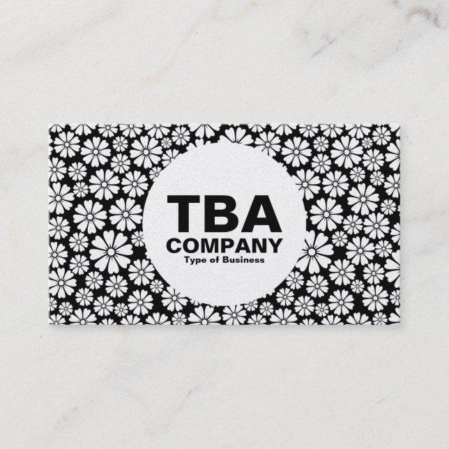 Carte De Visite Cercle - 8 pétales - (or) sur blanc (Devant)