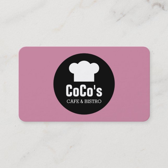 Carte De Visite Cercle Casquette du chef - Rose cashmere (Devant)