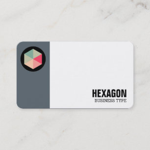 Carte De Visite Cercle de marge - Hexagon de couleur 04 - Gris ble