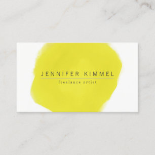 Carte De Visite Cercle de pinceau jaune Aquarelle