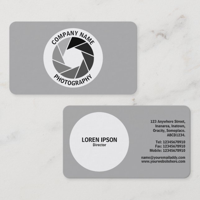 Carte De Visite Cercle d'ouverture - Tonalités - Gris #B2B2B2 (Devant / Derrière)