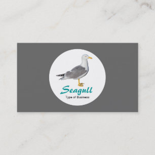 Carte De Visite Cercle - Goéland à pattes jaunes - Gris