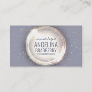 Carte De Visite Cercle léger de parties scintillantes miroitant l