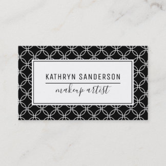 Carte De Visite CERCLE MINIMAL MODERNE motif simple noir blanc