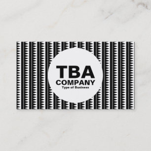 Carte De Visite Cercle - Motif aztèque - Noir sur Blanc