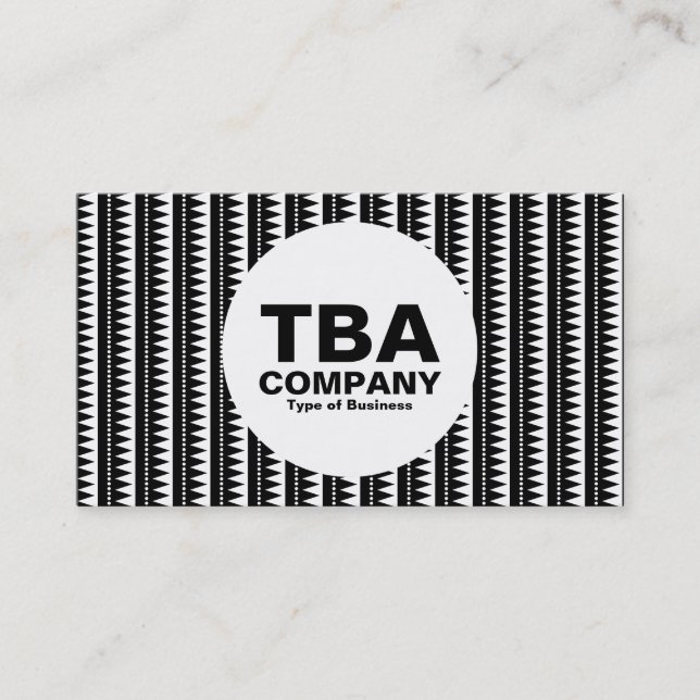 Carte De Visite Cercle - Motif aztèque - Noir sur Blanc (Devant)