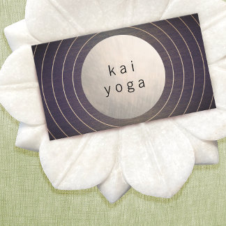 Carte De Visite Cercle Or moderne Yoga Enseignant et guérisseur de