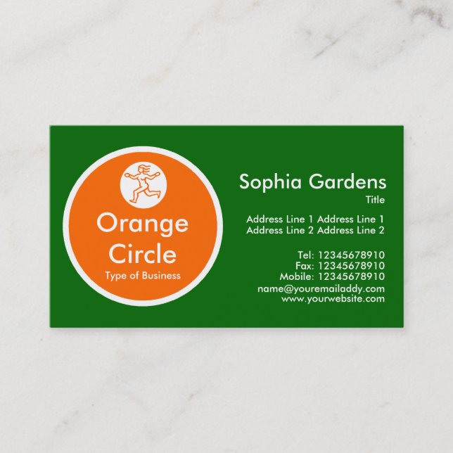 Carte De Visite Cercle orange - Vert herbe (Devant)