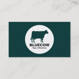 Carte De Visite Cercle - Vache - Vert foncé
