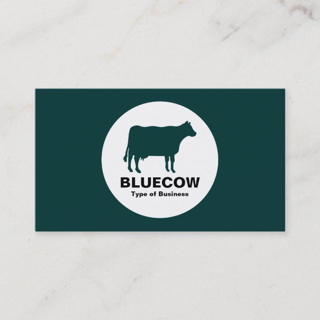 Carte De Visite Cercle - Vache - Vert foncé (Devant)