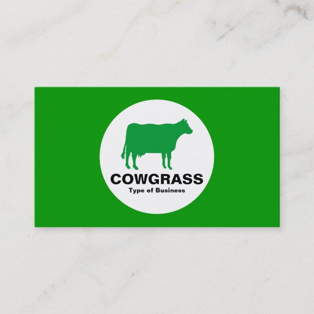 Carte De Visite Cercle - Vache - Vert herbe (Devant)