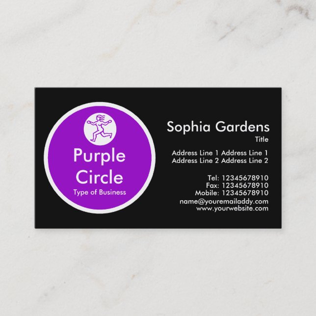 Carte De Visite Cercle Violet - Noir (Devant)