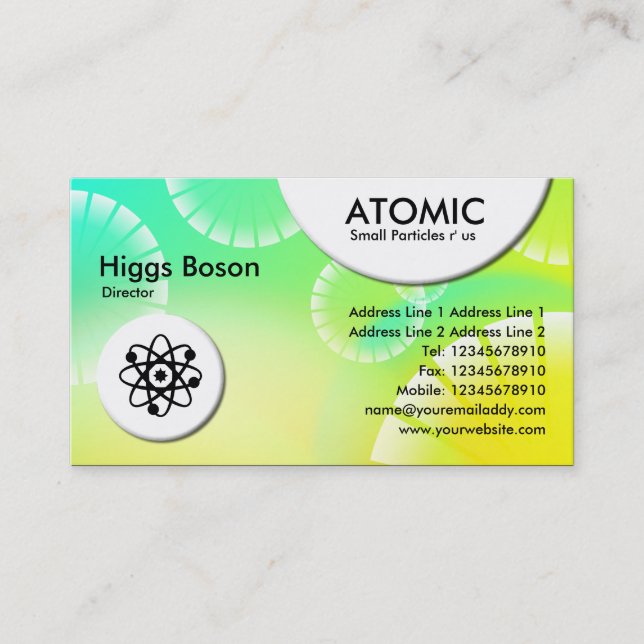 Carte De Visite Cercles atomiques - Abstrait 01 (Devant)