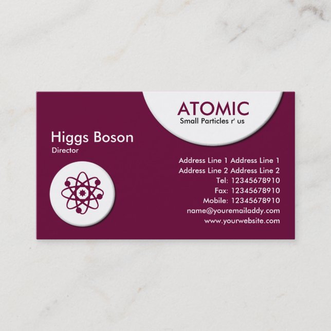Carte De Visite Cercles atomiques - Crimson foncé (660033) (Devant)
