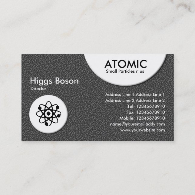 Carte De Visite Cercles atomiques - Gris foncé Texture incorporée (Devant)