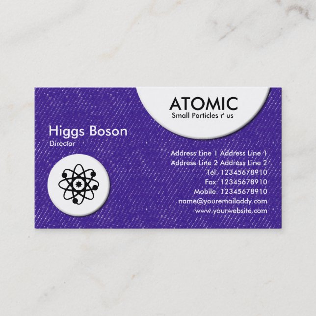 Carte De Visite Cercles atomiques - Indigo Denim (Devant)