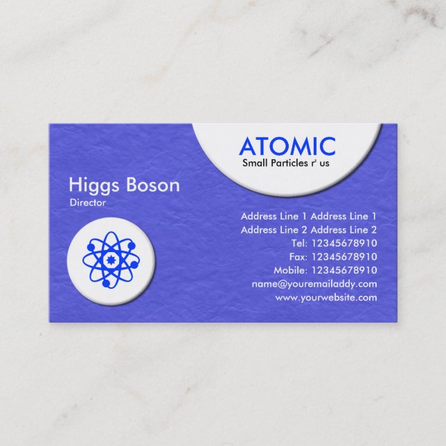 Carte De Visite Cercles atomiques - Papier Peint Bleu Texture (Devant)
