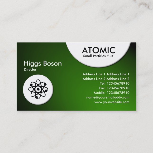 Carte De Visite Cercles atomiques - Projecteur - Vert (Devant)