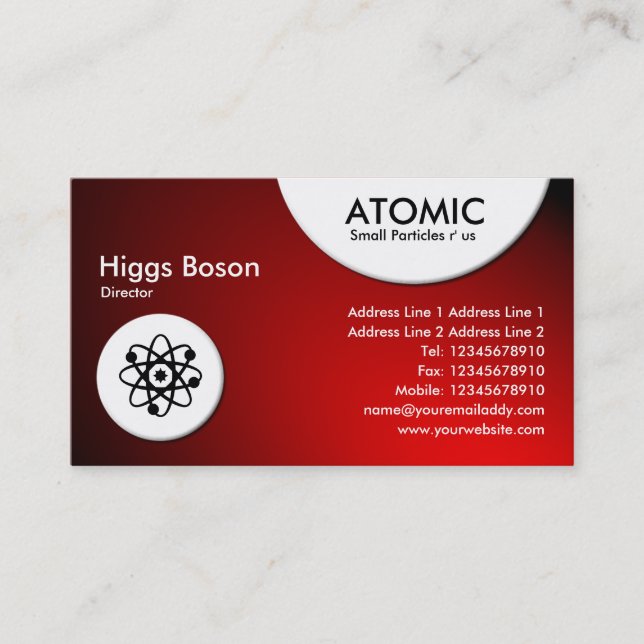 Carte De Visite Cercles atomiques - Spotlit - Rouge (Devant)