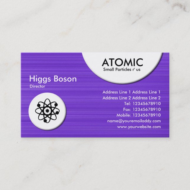 Carte De Visite Cercles atomiques - Texture brossée violette (Devant)