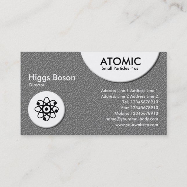 Carte De Visite Cercles atomiques - Texture gravée gris moyen (Devant)