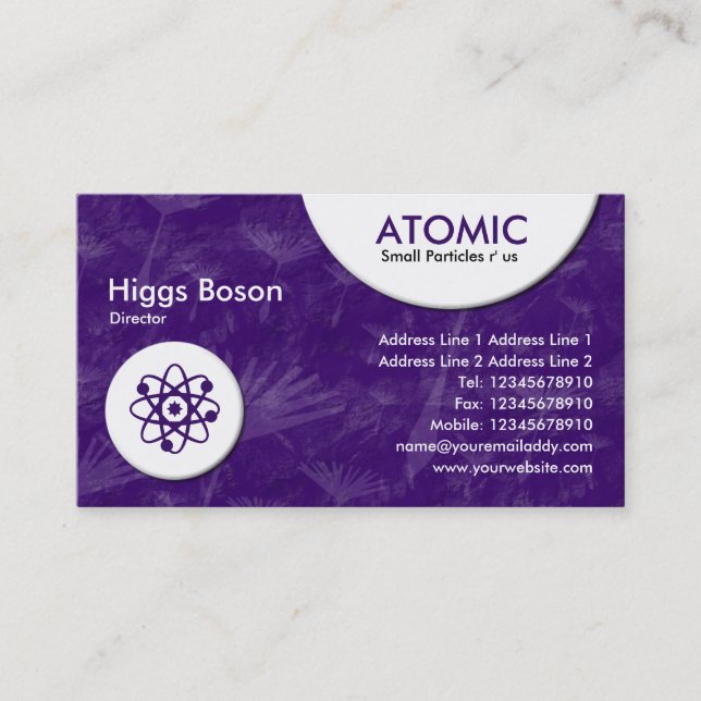 Carte De Visite Cercles atomiques - Violet Dandylion Texture (Devant)