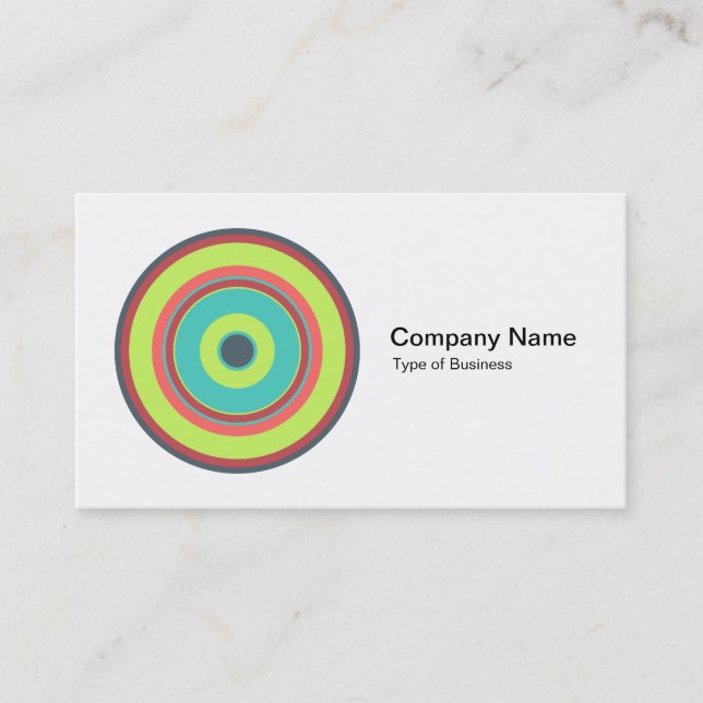 Carte De Visite Cercles concentrés colorés 04 (Devant)