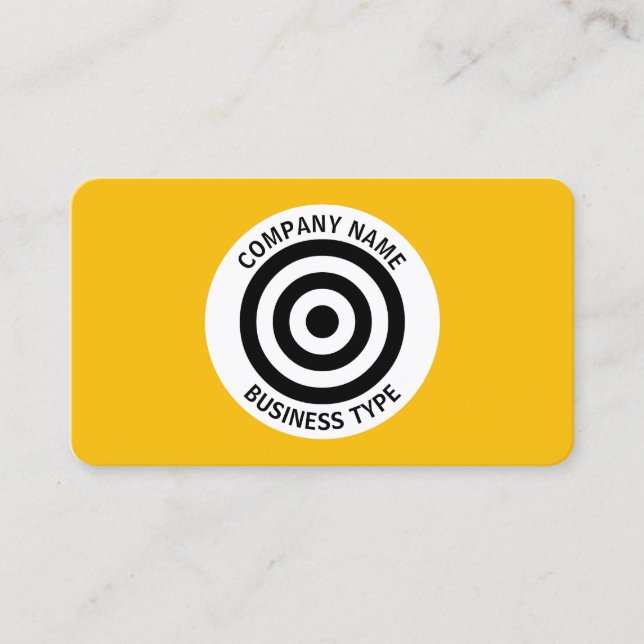 Carte De Visite Cercles concentrés - Jaune #F8BC08 (Devant)