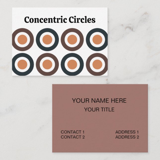 Carte De Visite Cercles Concentriques Colorés  (Devant / Derrière)