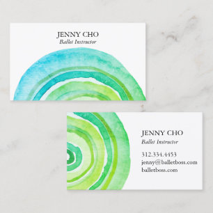 Carte De Visite Cercles d'aquarelle Anneaux Abstrait minimaliste v