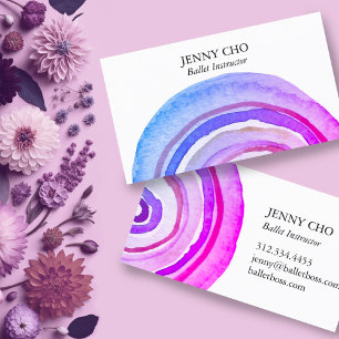 Carte De Visite Cercles d'aquarelle Cercles Abstrait Minimaliste B