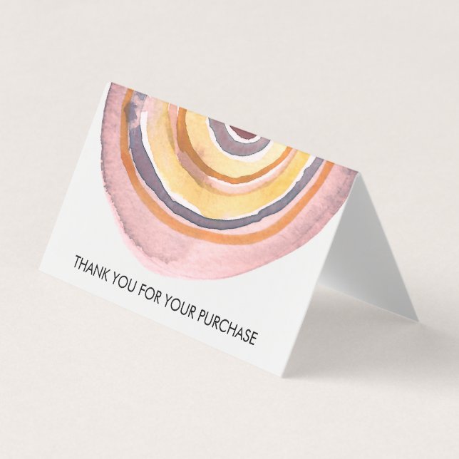 Carte De Visite Cercles d'aquarelle Merci minimaliste Abstrait (Devant)