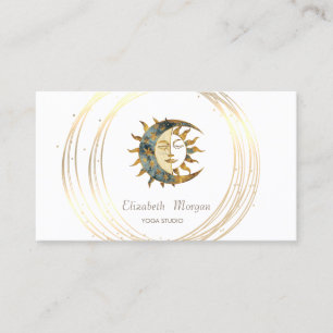Carte De Visite Cercles de Lune Soleil Or Professionnels