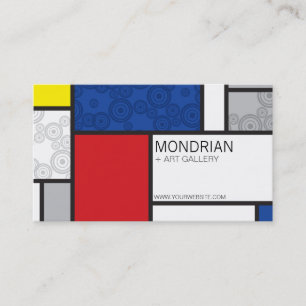 Carte De Visite Cercles de Stijl d'art minimaliste de Mondrian