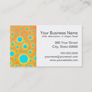 Carte De Visite Cercles de turquoise moderne sur fond orange